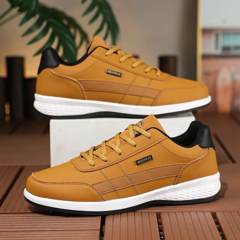 Badminton Shoes Men - 가죽 PU 남성 신발 스니커즈 트렌드