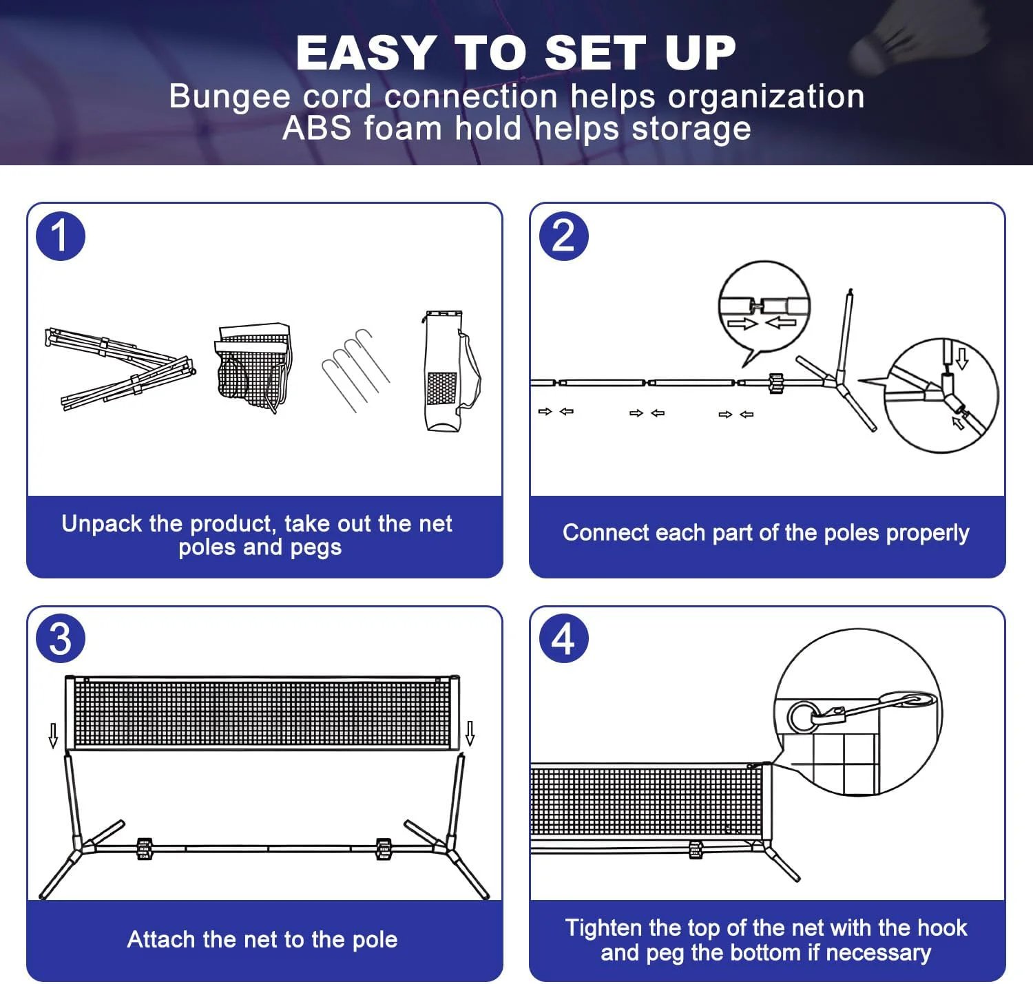 Badminton Net - 높이 10피트, 다용도 스포츠 네트 (피클볼,