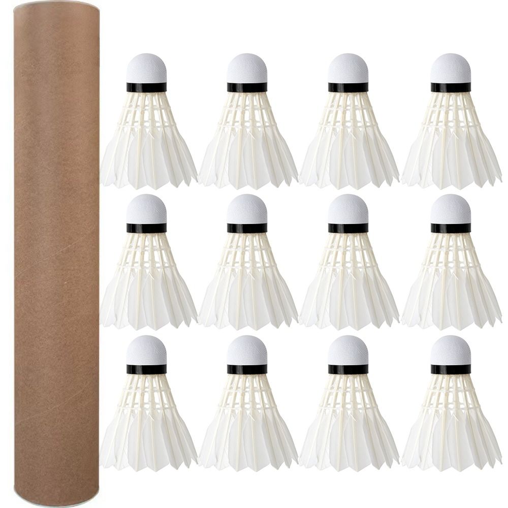 Feather Shuttlecock - 12Pcs 전문 흰색 거위 깃털 배드민턴
