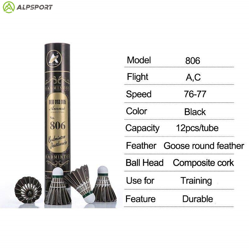 ALP 806 배드민턴 셔틀콕 12개 검은색 거위털 배 - Feather Shuttlecock 리뷰 및 가격