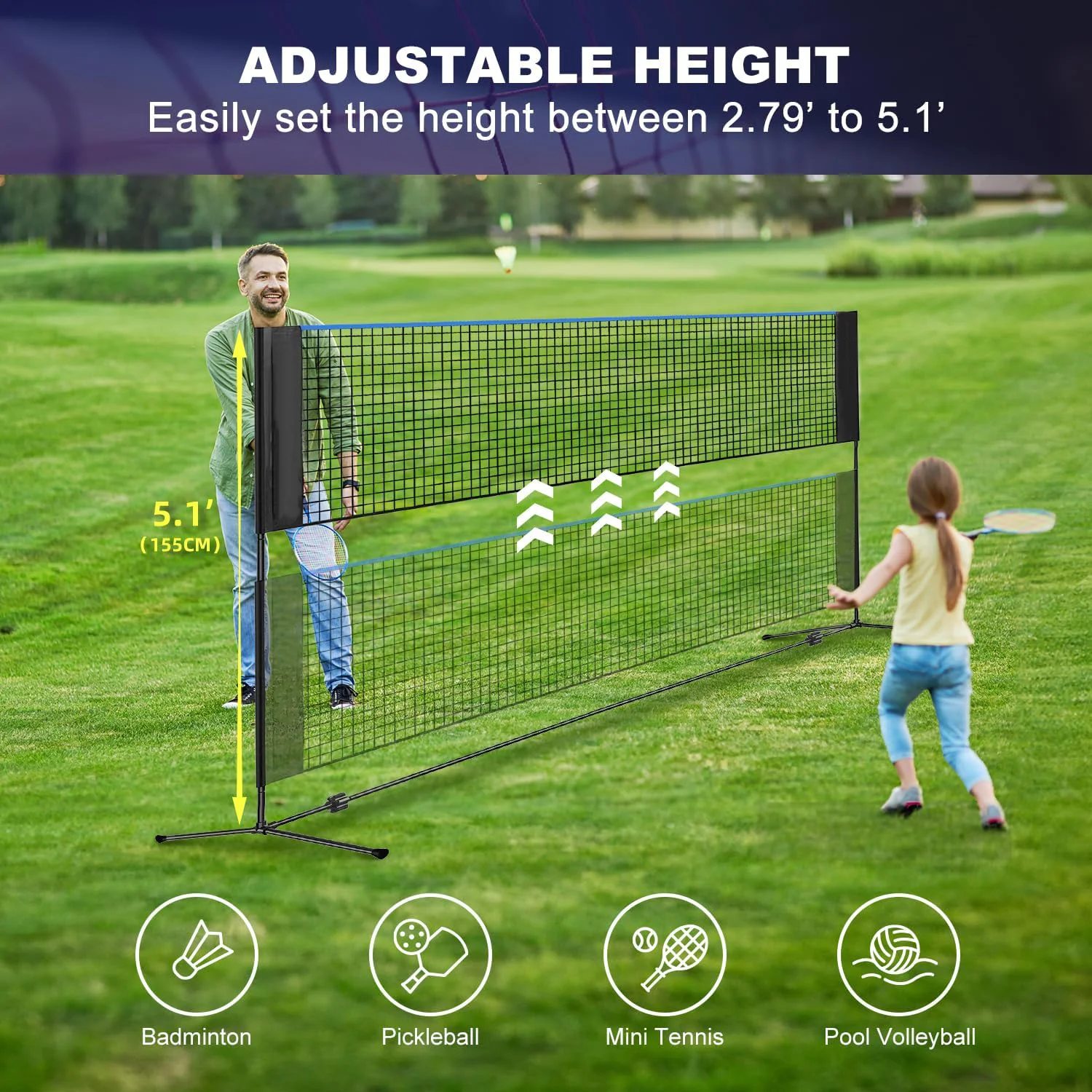 높이 10피트, 다용도 스포츠 네트 (피클볼, 테니스, - Badminton Net 리뷰 및 가격