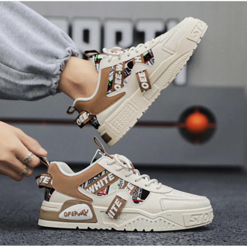 캐주얼 패션 가죽 스니커즈 새로운 스케이트 보드 남성  - Badminton Shoes Men 리뷰 및 가격