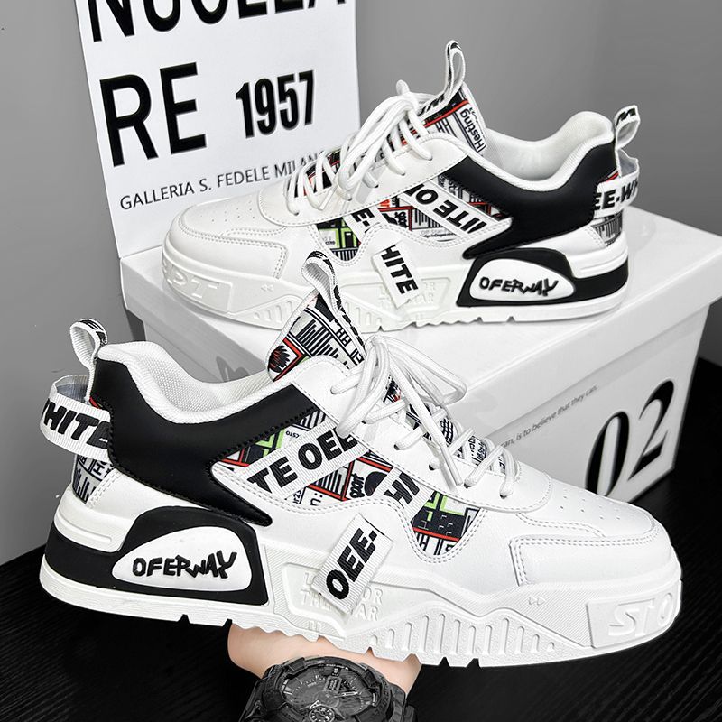 캐주얼 패션 가죽 스니커즈 새로운 스케이트 보드 남성  - Badminton Shoes Men 리뷰 및 가격