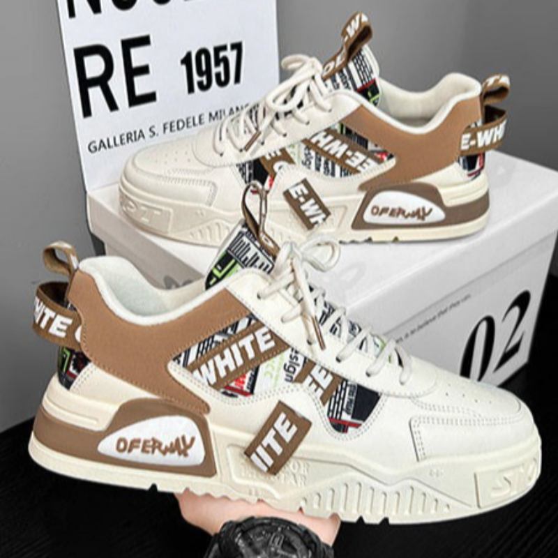 캐주얼 패션 가죽 스니커즈 새로운 스케이트 보드 남성  - Badminton Shoes Men 리뷰 및 가격